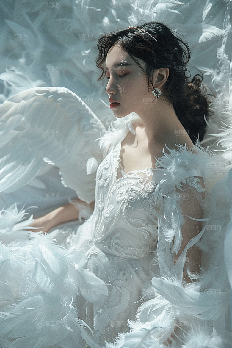天使女神清新写真摄影图