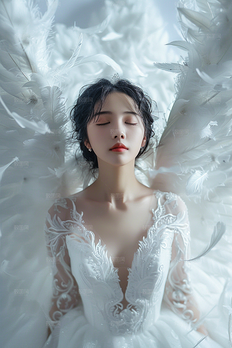 天使女神人物美女摄影图