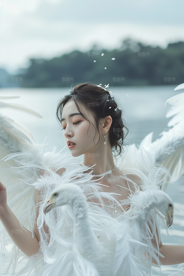 天使女神唯美美女摄影图
