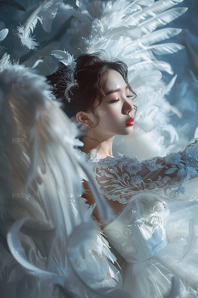 天使女神梦幻白色摄影图