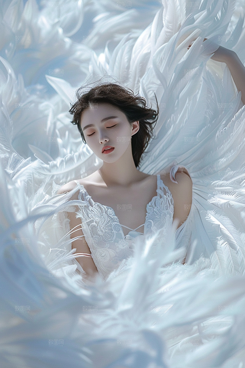 天使女神唯美清新摄影图