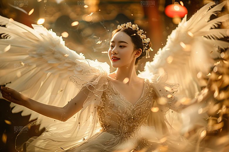 天使女神美女写真摄影图