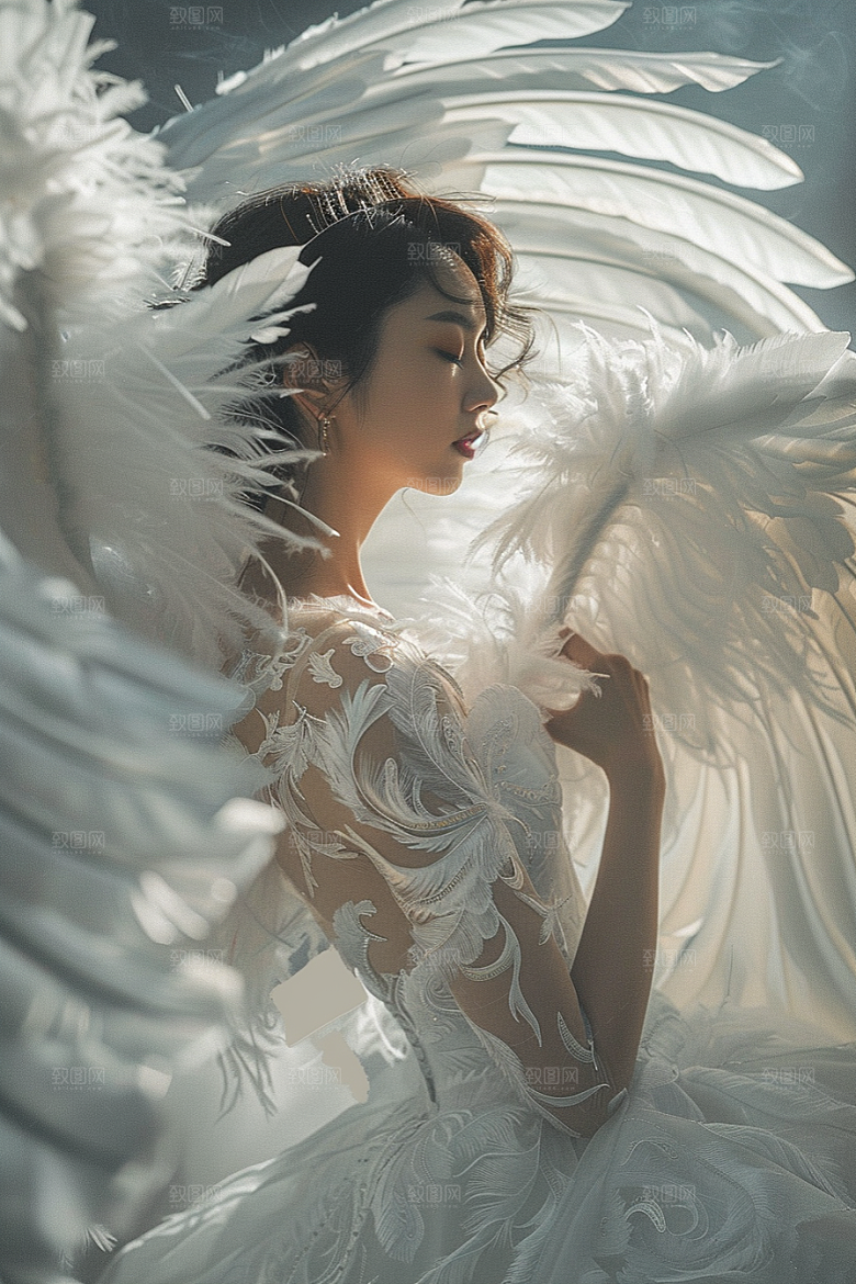 天使女神美女纯洁摄影图