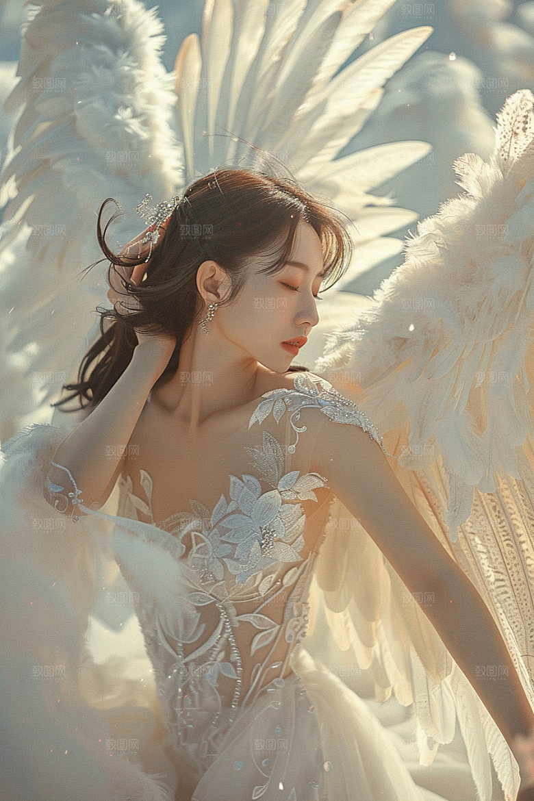 天使女神清新写真摄影图