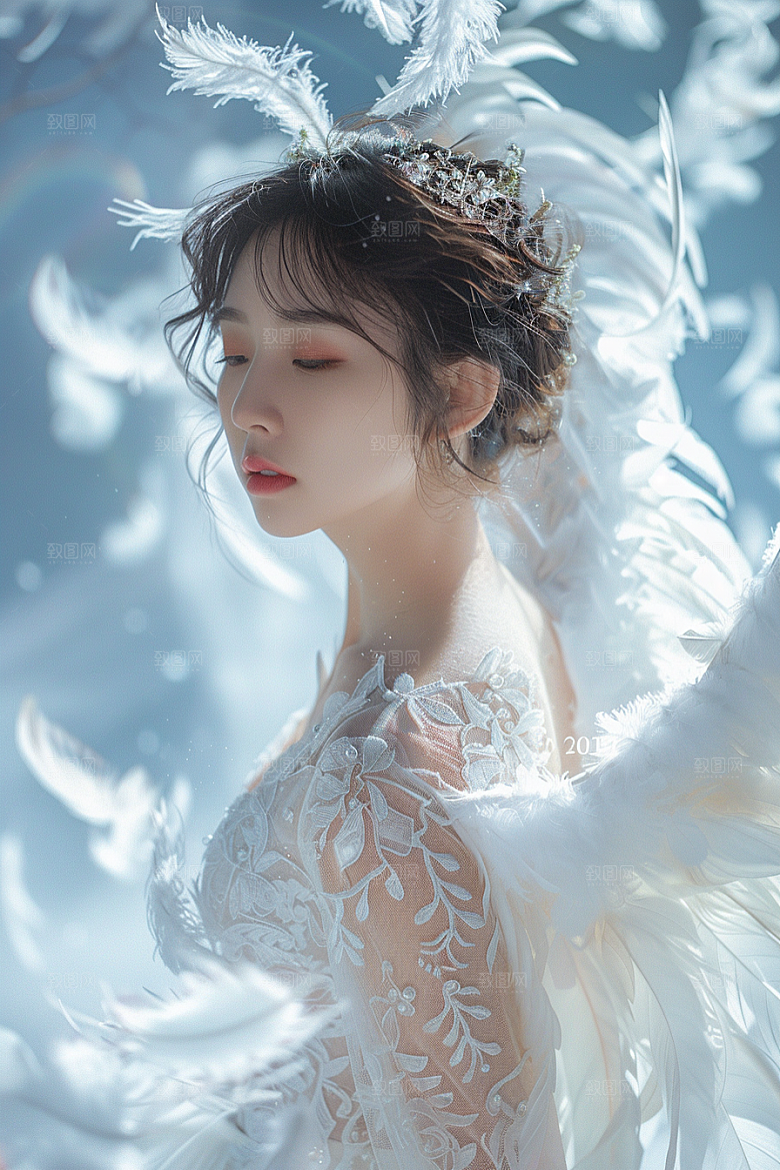 天使女神唯美美女摄影图