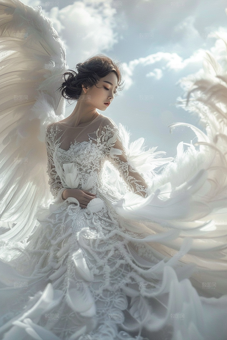 天使女神人物美女摄影图