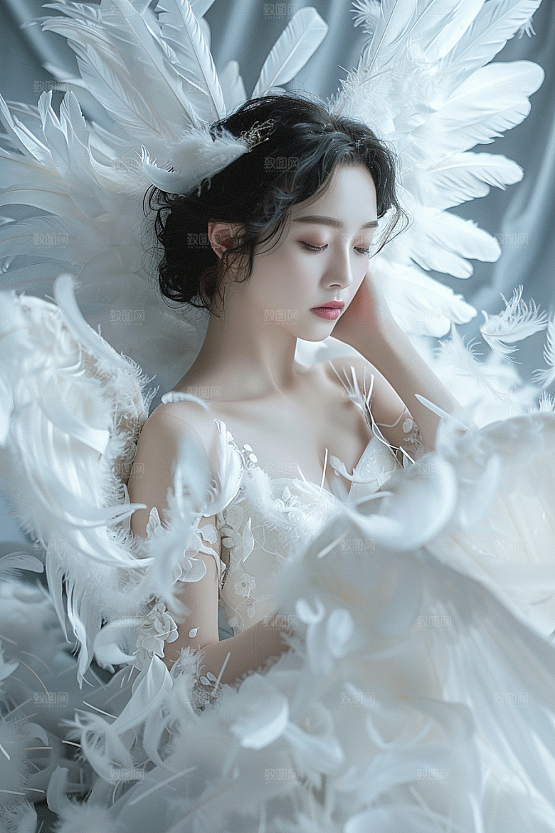 天使女神写真纯洁摄影图