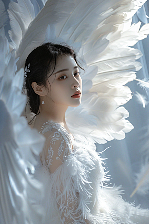 天使女神仙女白色摄影图