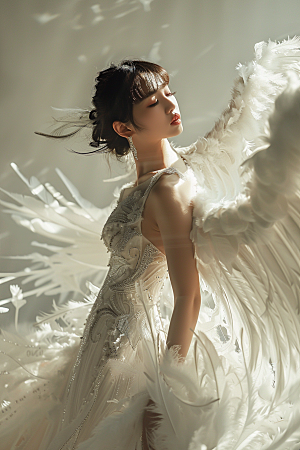 天使女神人物美女摄影图