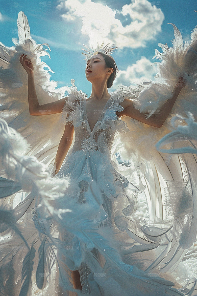 天使女神美女唯美摄影图