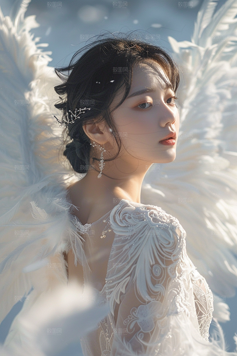 天使女神清新写真摄影图