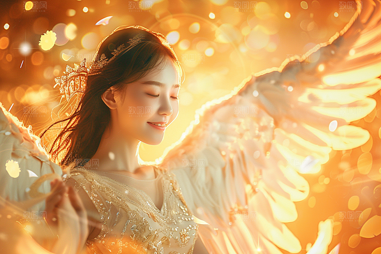 天使女神肖像梦幻摄影图
