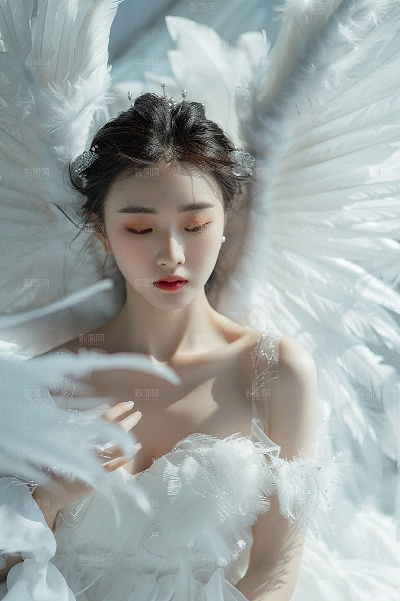 天使女神清新美女摄影图