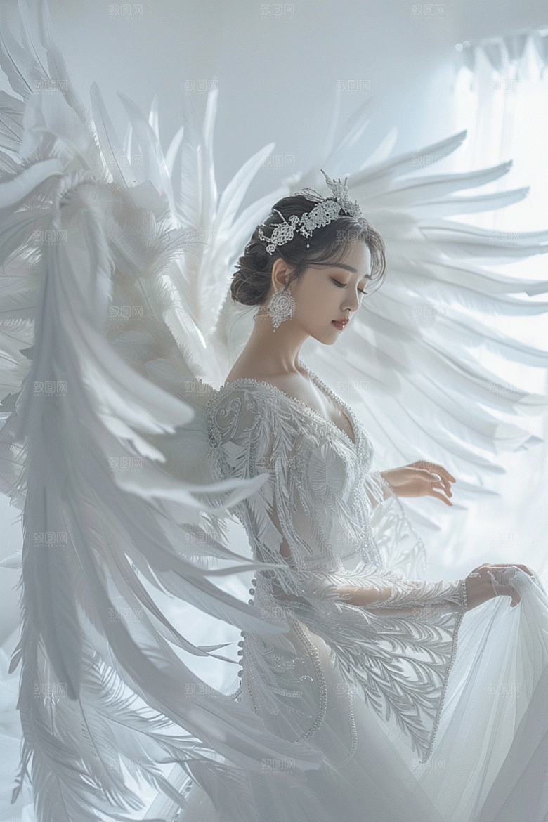 天使女神纯洁美女摄影图