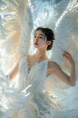 天使女神人物纯洁摄影图