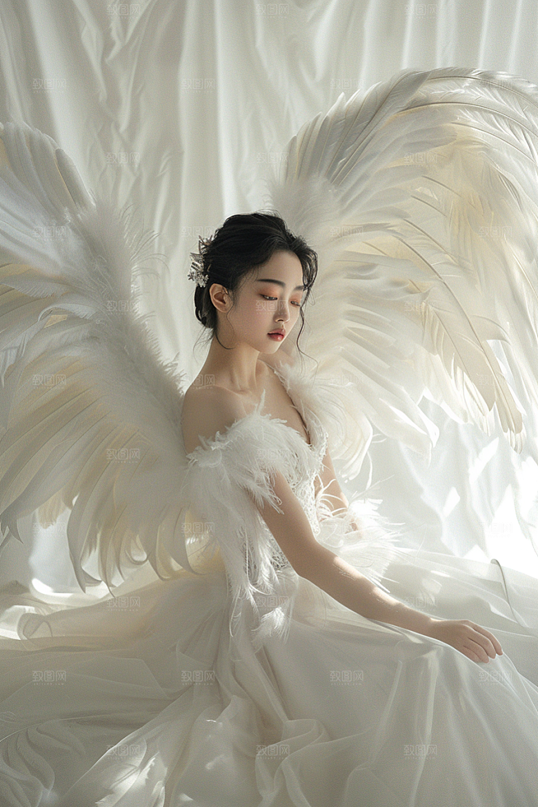 天使女神清新梦幻摄影图