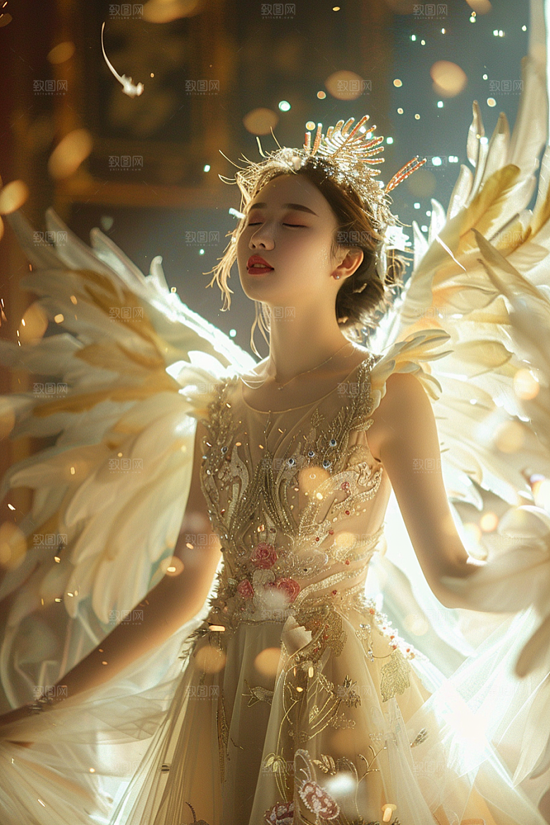 天使女神美女唯美摄影图