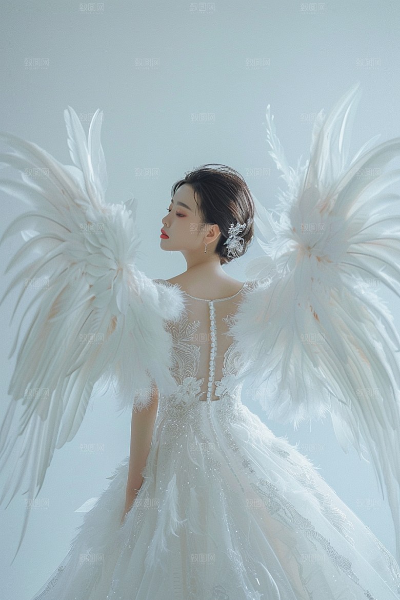 天使女神白色高清摄影图