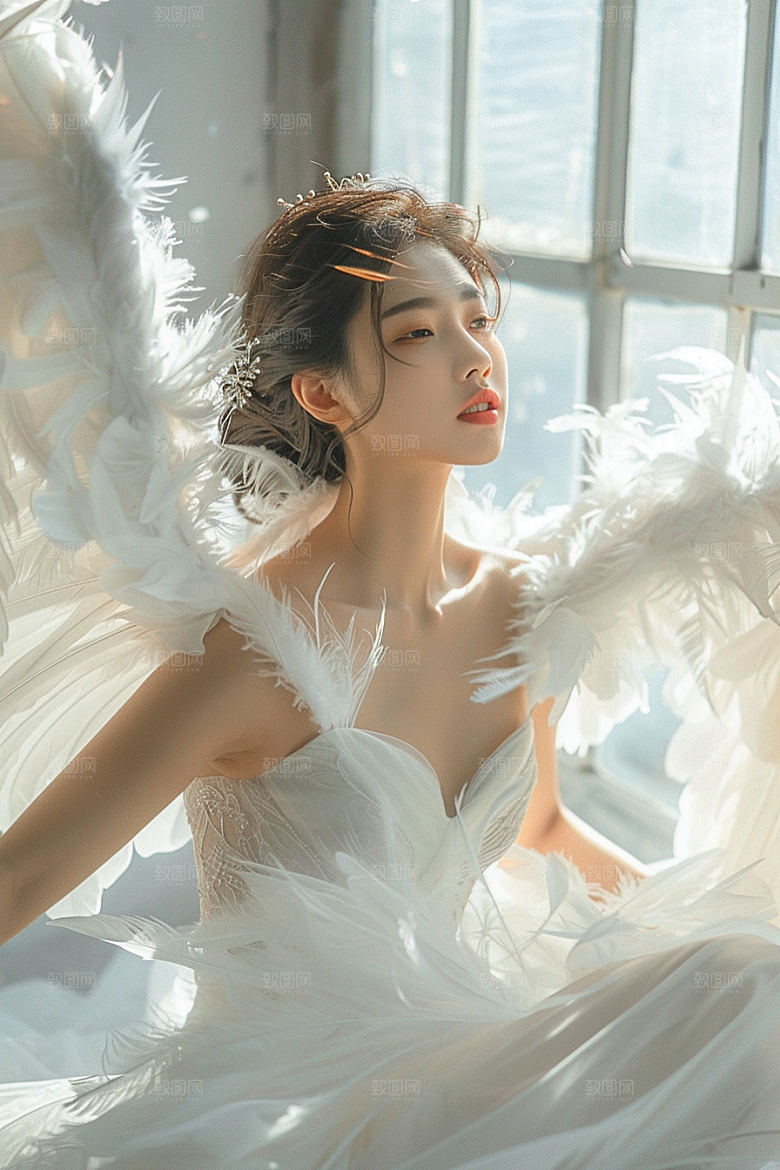 天使女神高清肖像摄影图