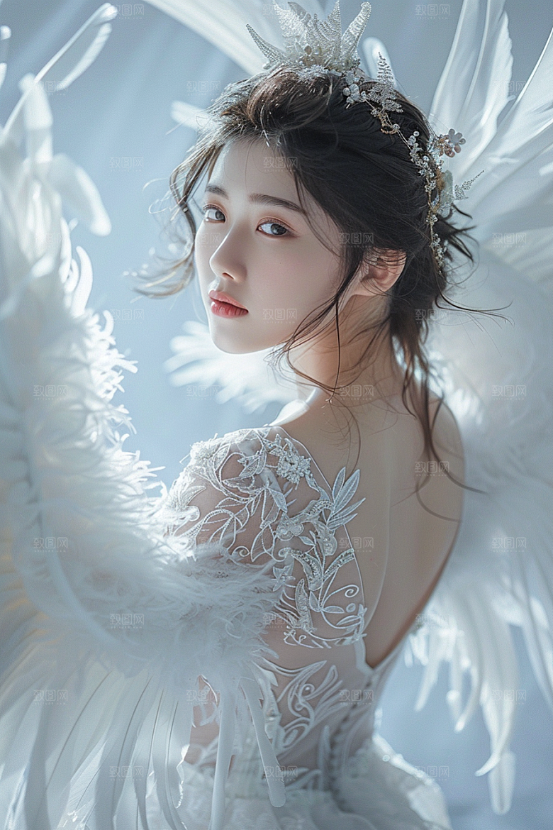 天使女神美女纯洁摄影图