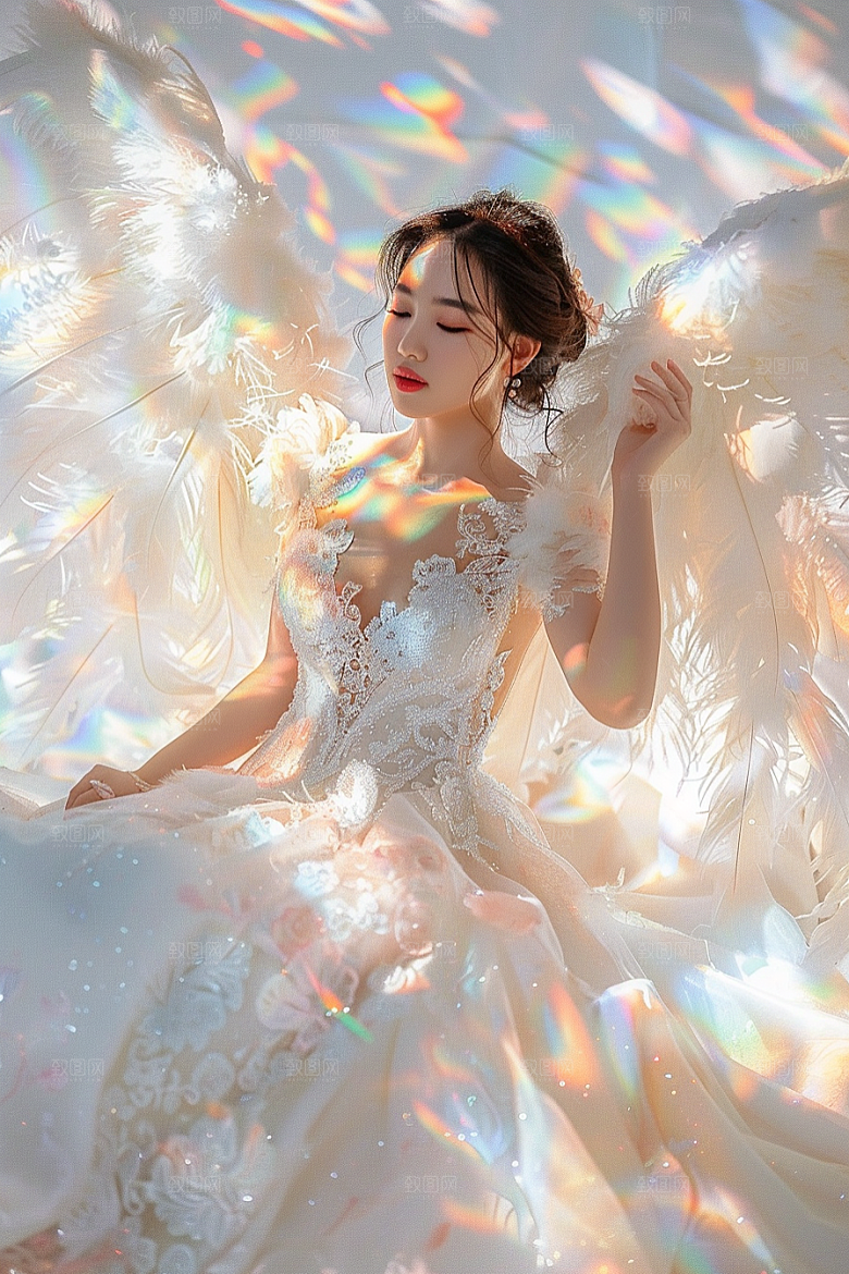 天使女神人物纯洁摄影图