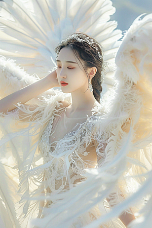 天使女神纯洁肖像摄影图