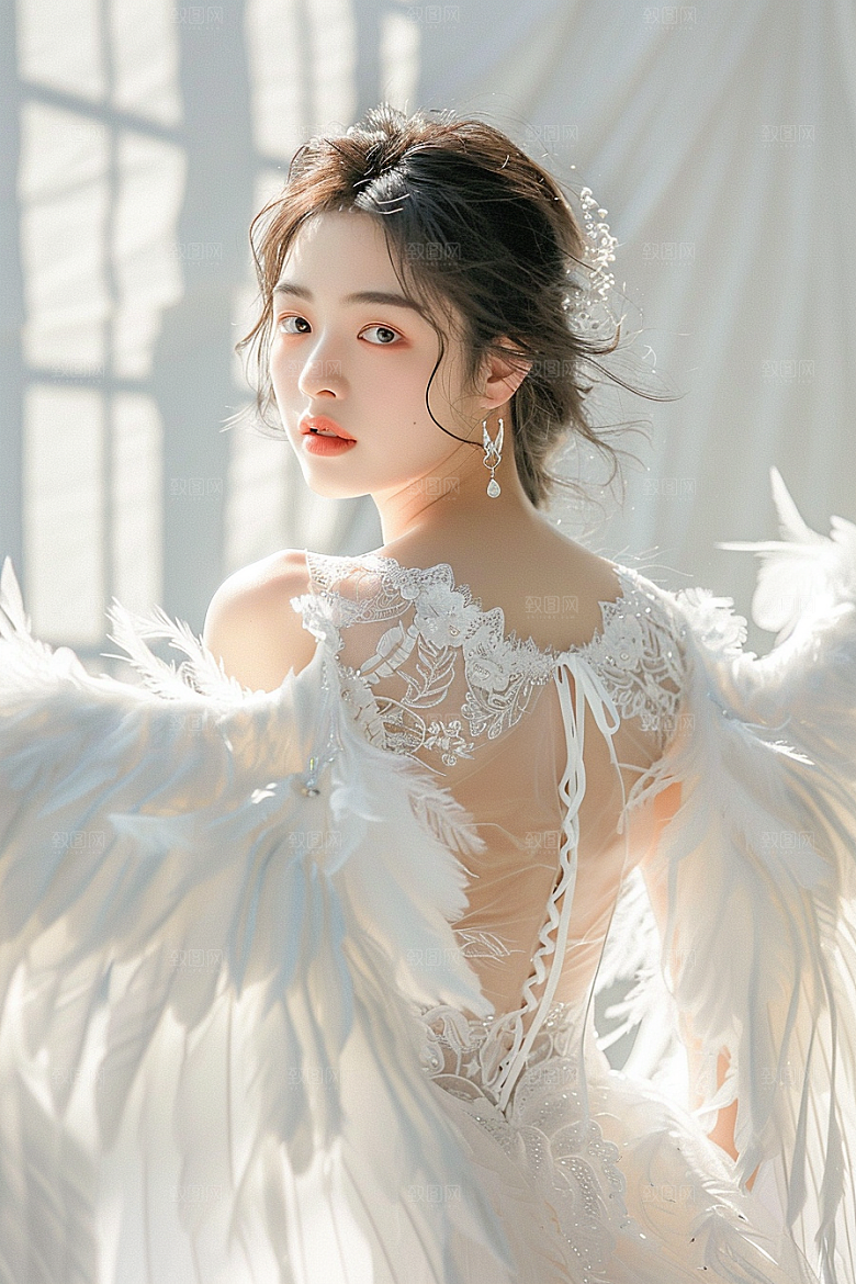 天使女神清新纯洁摄影图