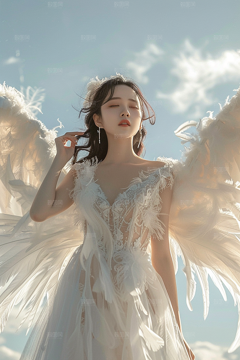 天使女神人物写真摄影图