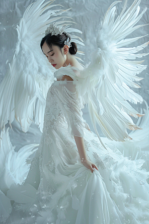 天使女神唯美肖像摄影图