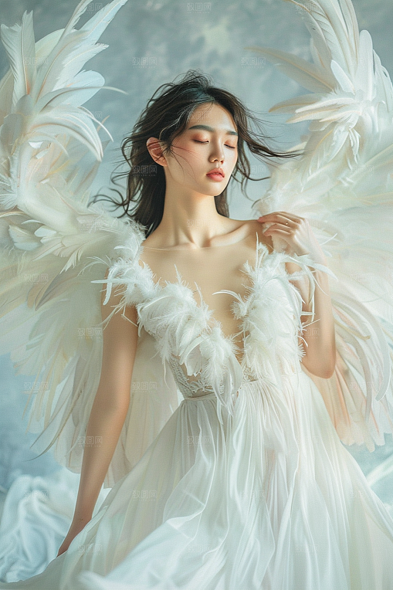 天使女神写真纯洁摄影图