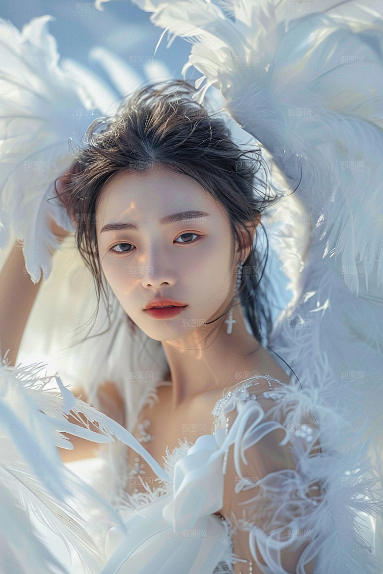 天使女神白色高清摄影图