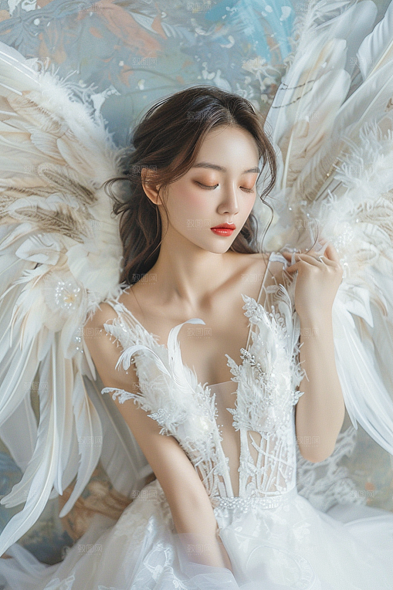 天使女神纯洁清新摄影图