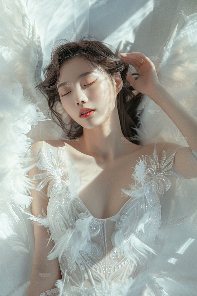 天使女神肖像纯洁摄影图