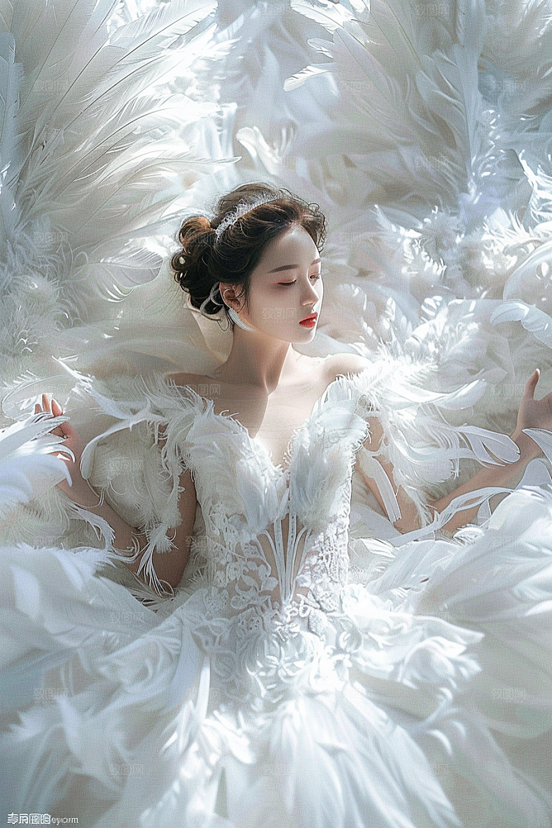 天使女神人物白色摄影图