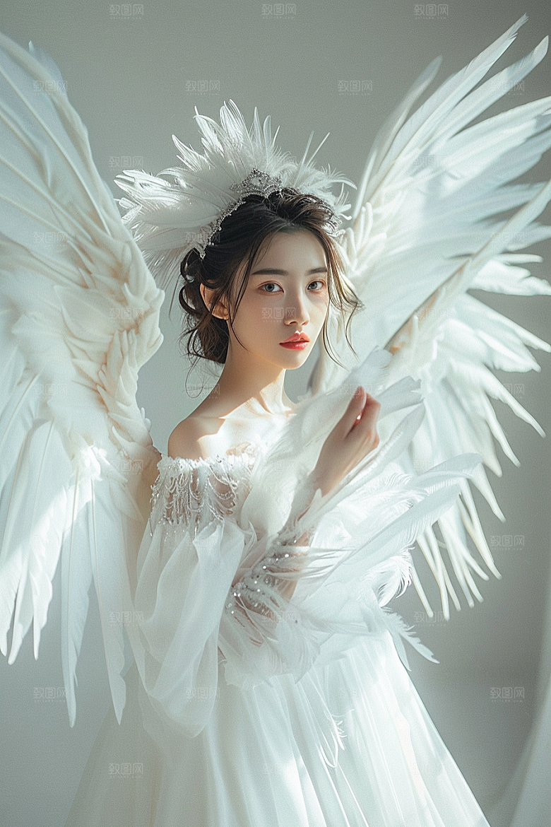 天使女神人物写真摄影图