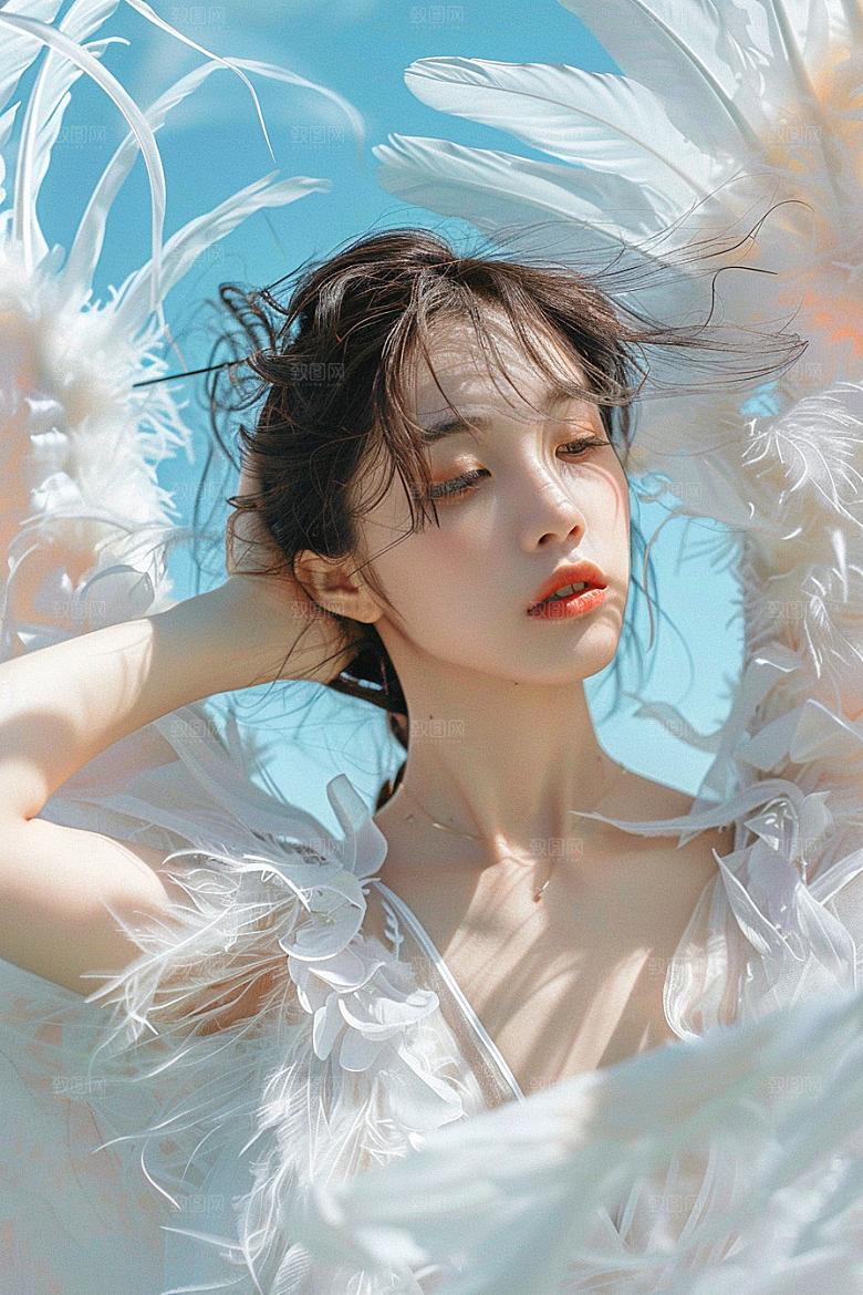 天使女神肖像纯洁摄影图