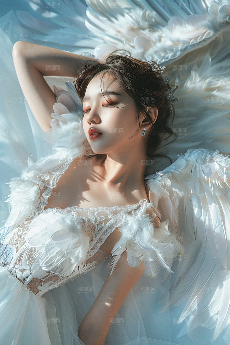 天使女神肖像唯美摄影图