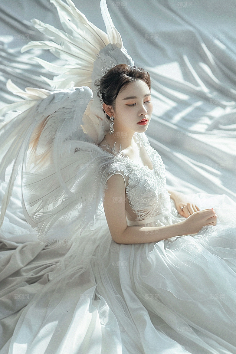 天使女神人物纯洁摄影图