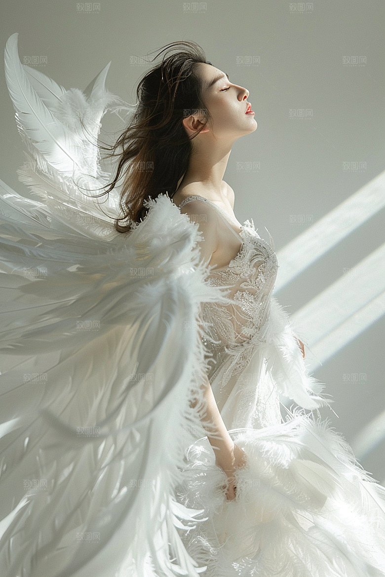 天使女神人物美女摄影图