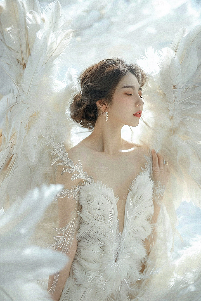 天使女神美女写真摄影图