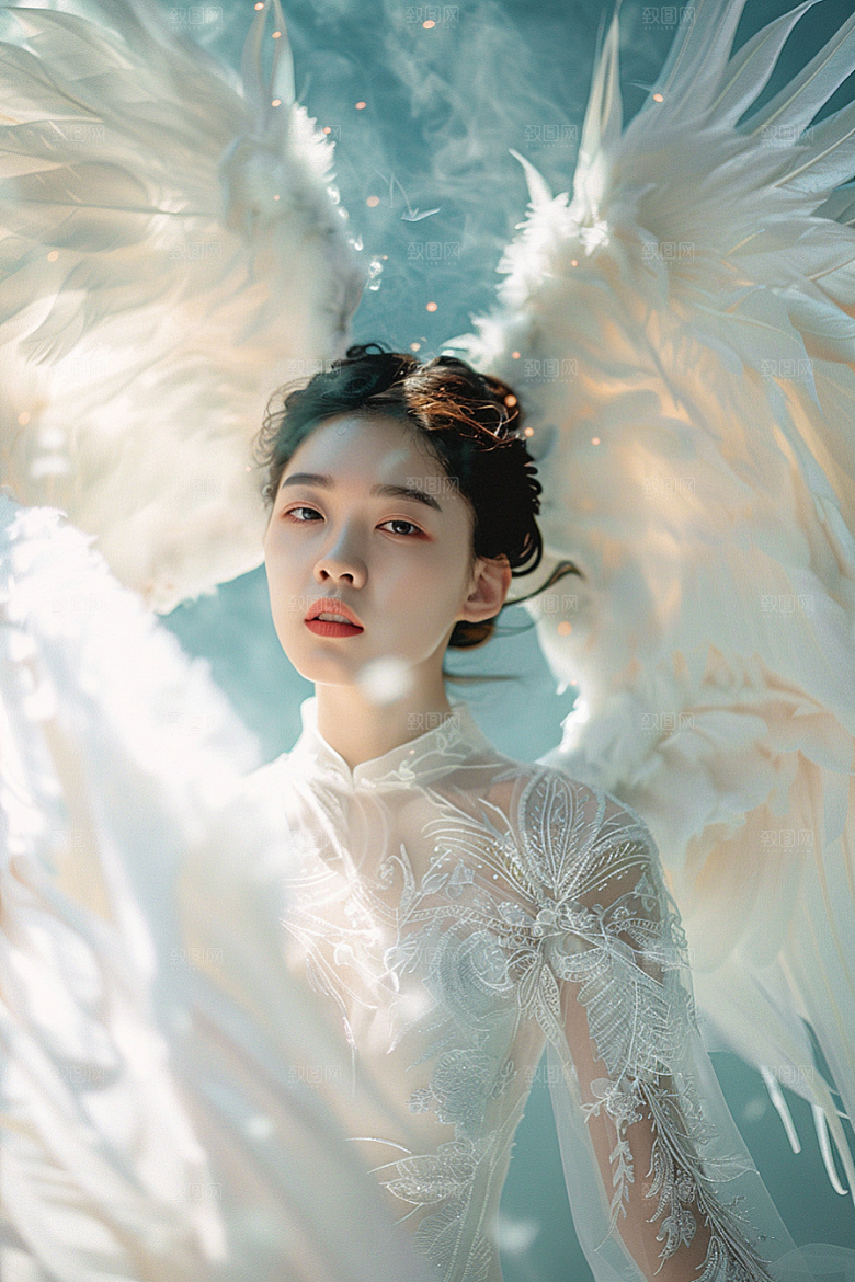 天使女神高清白色摄影图