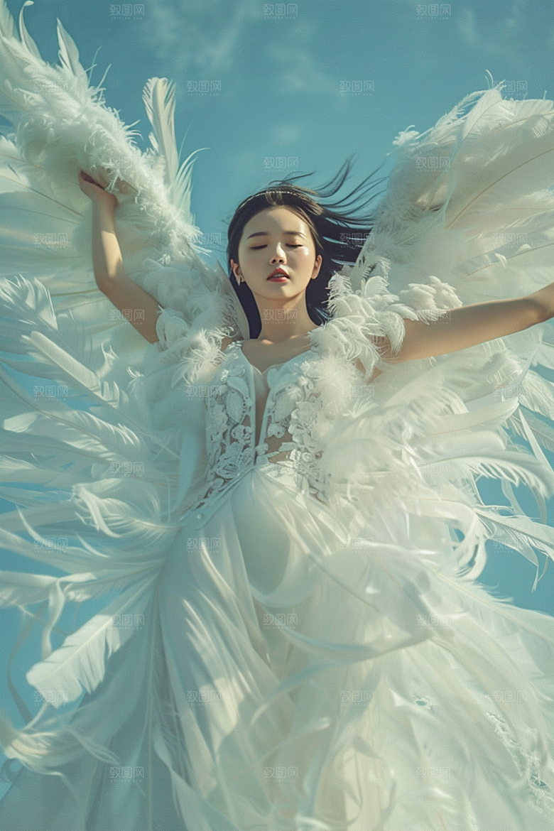 天使女神清新写真摄影图