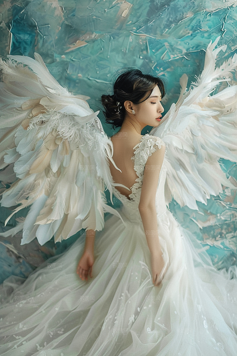 天使女神肖像唯美摄影图