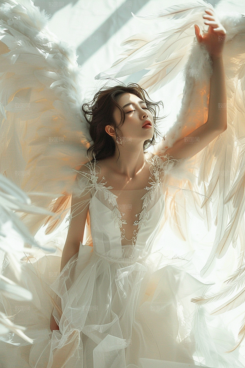 天使女神写真纯洁摄影图