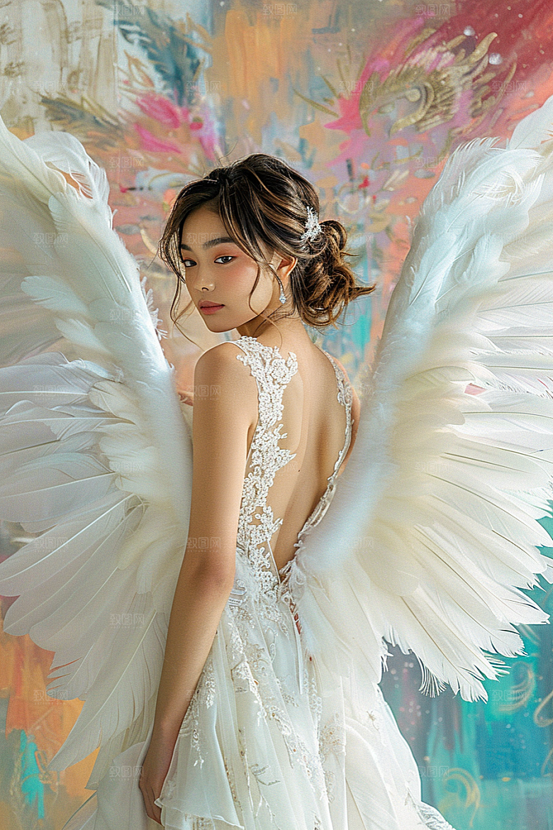 天使女神人物写真摄影图
