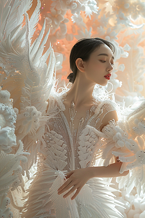 天使女神美女唯美摄影图