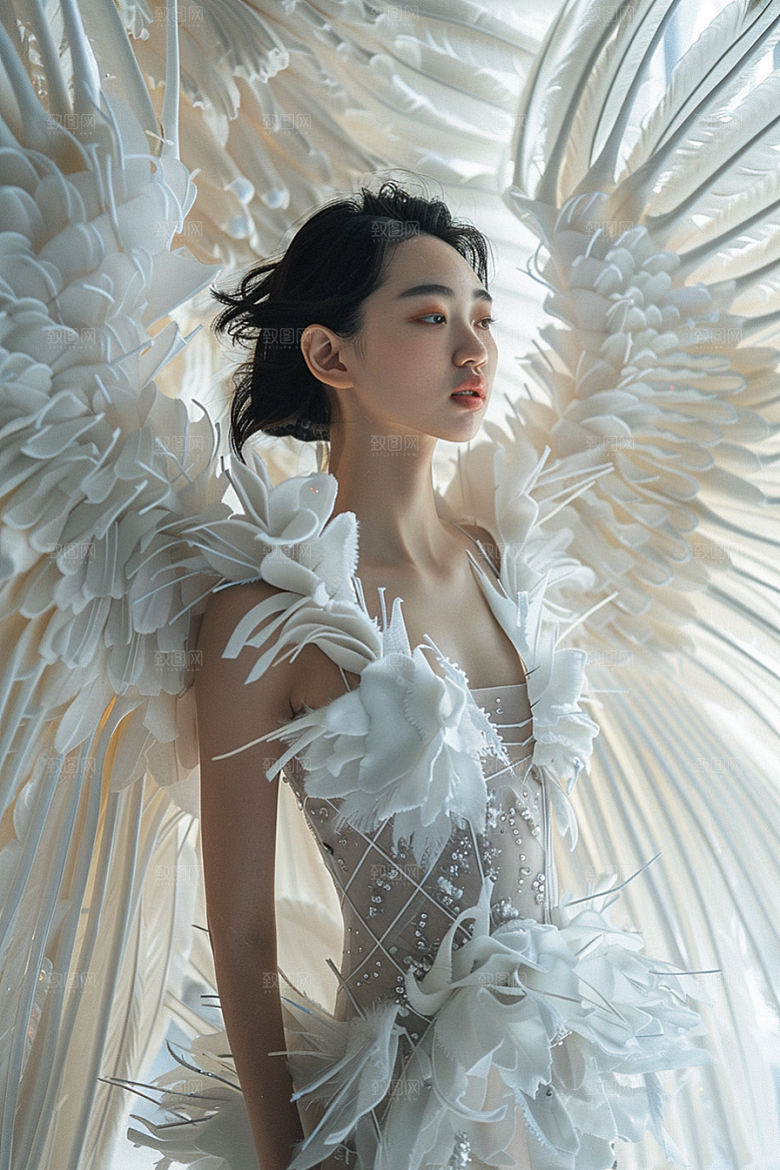 天使女神美女肖像摄影图