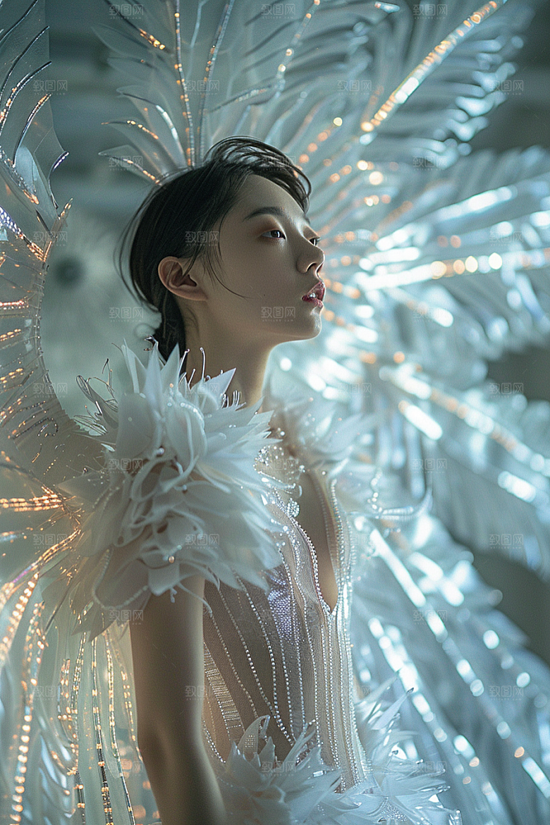 天使女神梦幻白色摄影图