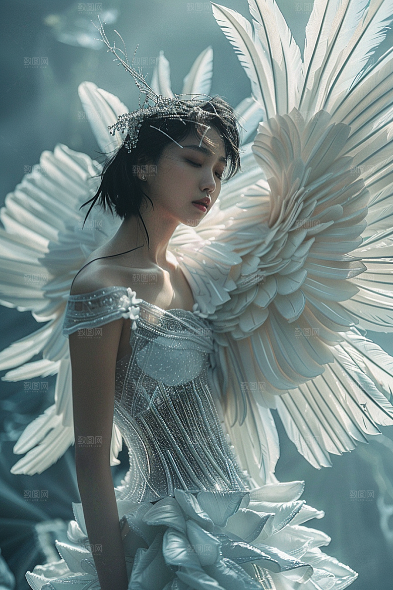 天使女神人物纯洁摄影图