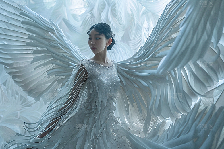 天使女神肖像唯美摄影图
